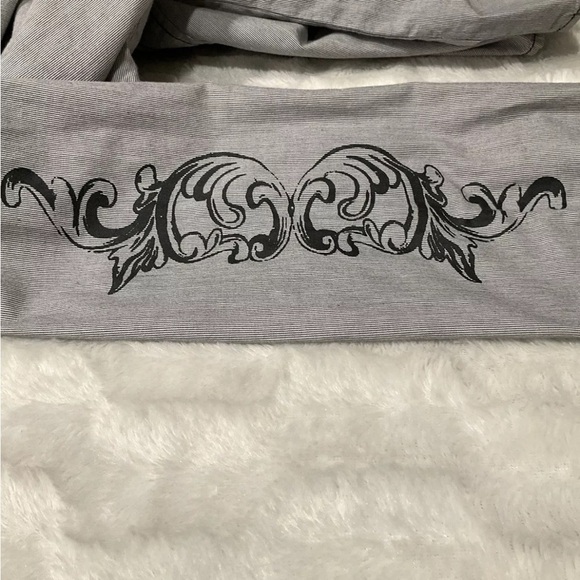 Modern Culture  Men’s Gray/Black Fleur Wings Button Down‎ Shirt Size Large - Picture 9 of 13